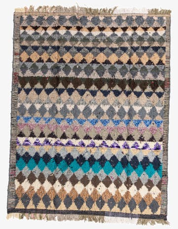 8' 2 x 10' 5 Hand Knotted Moroccan Wool Rug