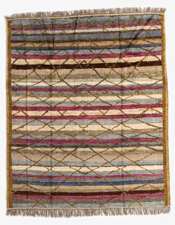 8' 7 x 10' 3 Hand Knotted Moroccan Wool Rug