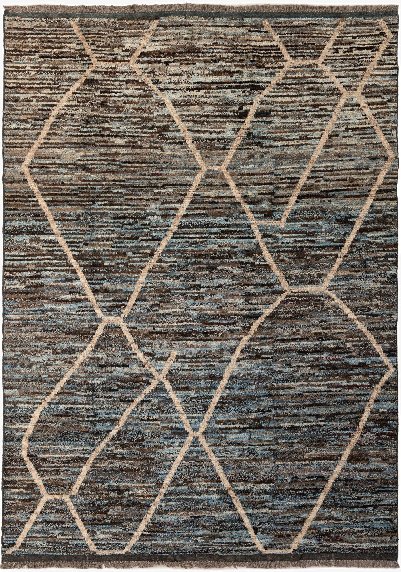 6' 11 x 9' 7  Hand Knotted Moroccan Wool Rug