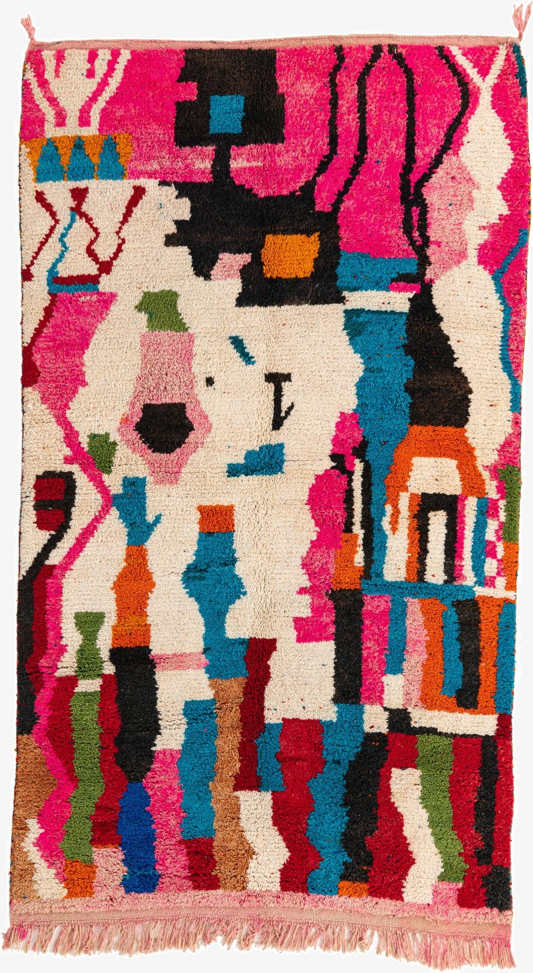 4' 10 x 8' 6  Hand Knotted Moroccan Wool Rug