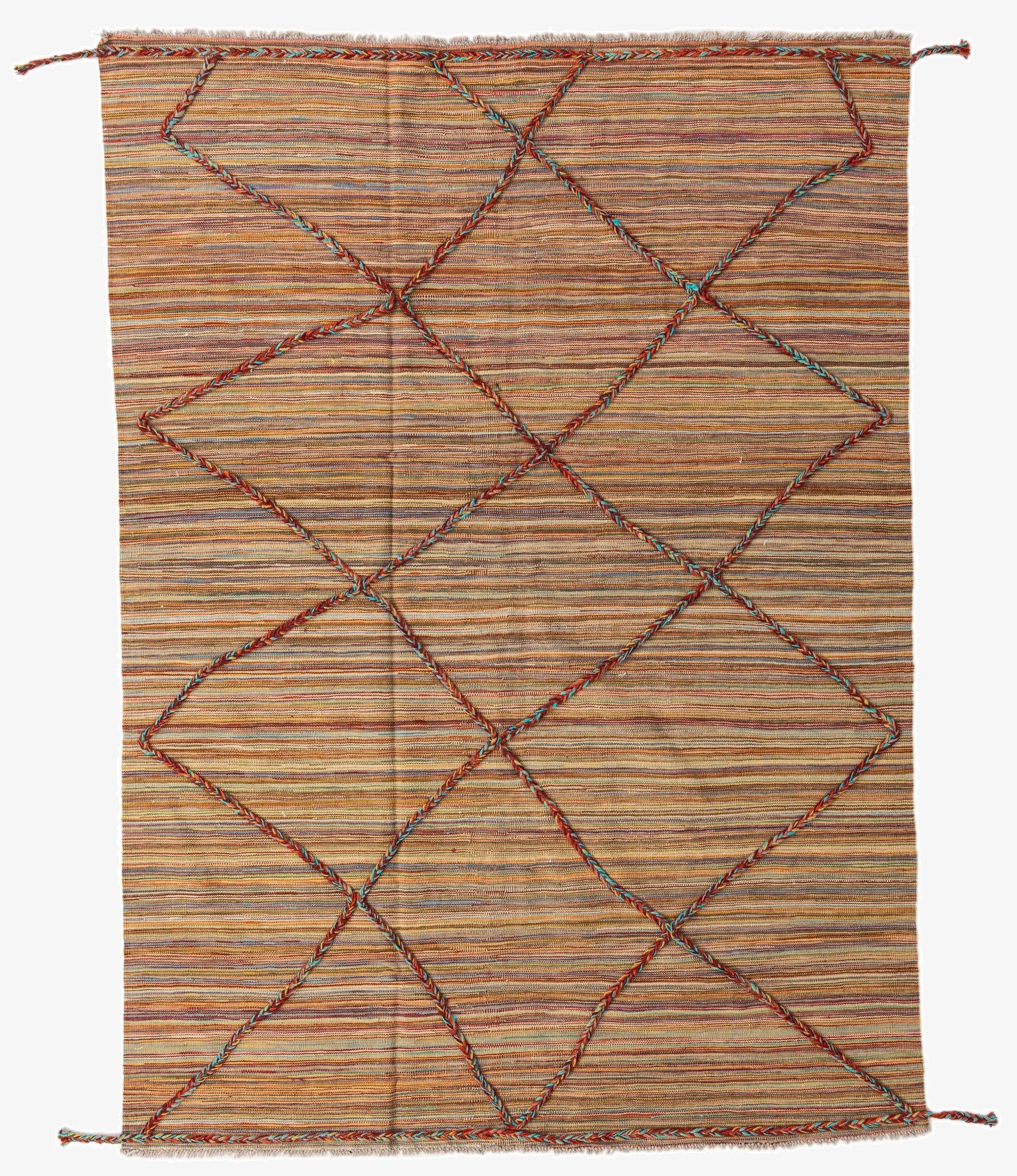 5' 9 x 7' 5  Hand Knotted Moroccan Wool Rug