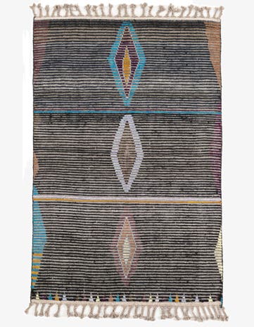 4' x 6' 2 Hand Knotted Moroccan Wool Rug