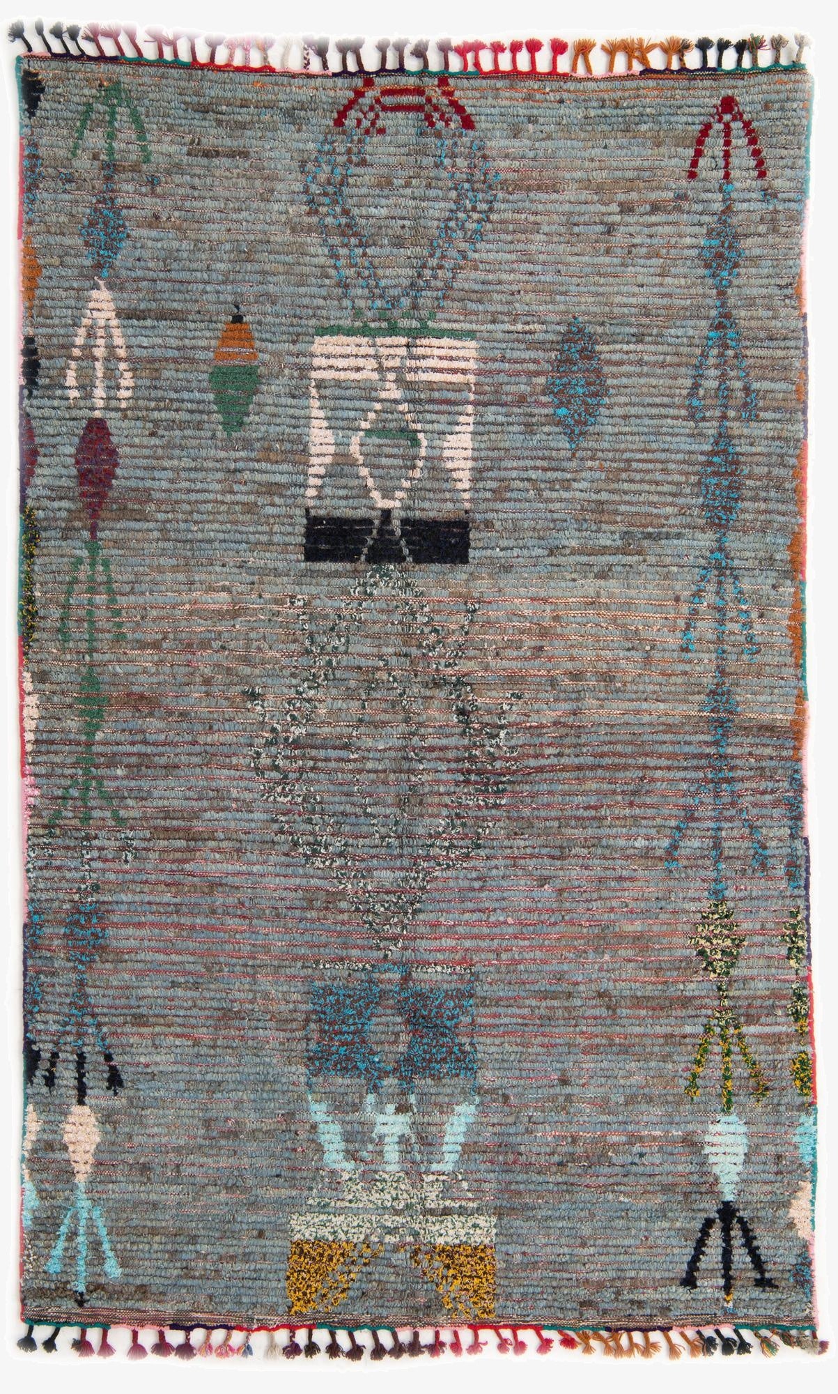 5' x 8'  Hand Knotted Moroccan Wool Rug