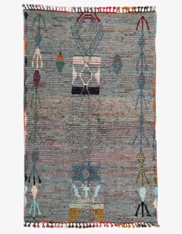 5' x 8' Hand Knotted Moroccan Wool Rug