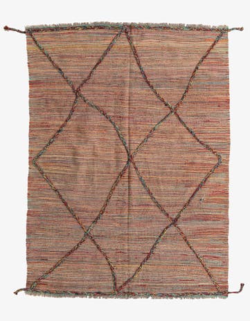 4' 10 x 6' 6 Hand Knotted Moroccan Wool Rug