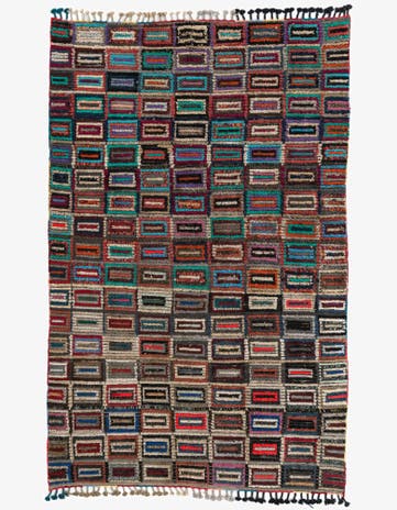 6' x 9' 5 Hand Knotted Moroccan Wool Rug