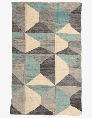 6' 4 x 10' Hand Knotted Moroccan Wool Rug