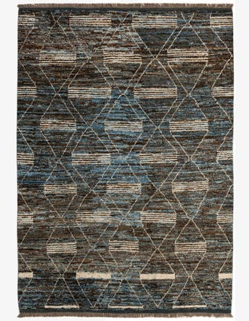 6' 7 x 9' 4 Hand Knotted Moroccan Wool Rug