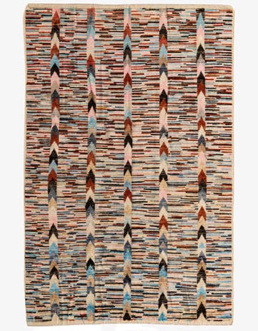 6' 3 x 9' 4 Hand Knotted Moroccan Wool Rug