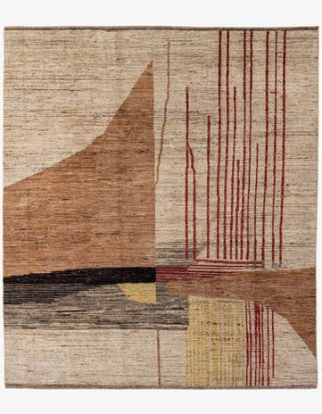 8' 5 x 9' 6 Hand Knotted Moroccan Wool Rug