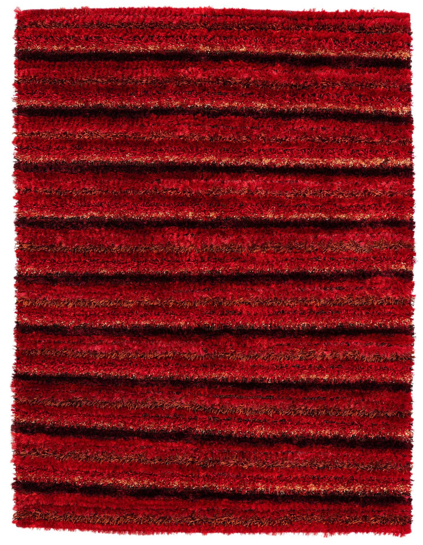 5' 8 x 8' Hand Knotted Multi-Tone Shag Rug