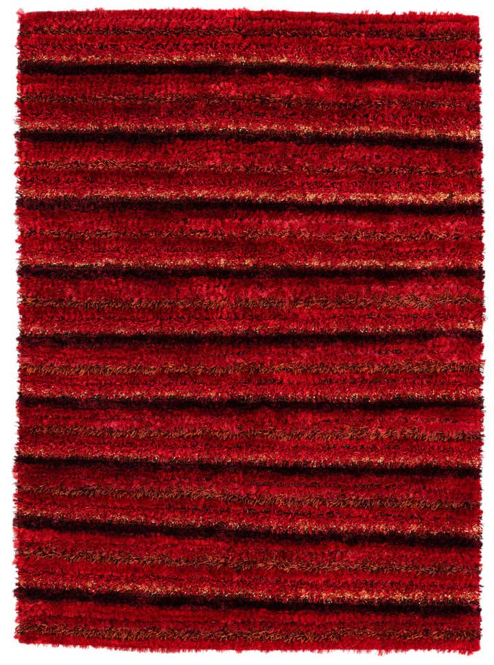 5' 8 x 8' Hand Knotted Multi-Tone Shag Rug