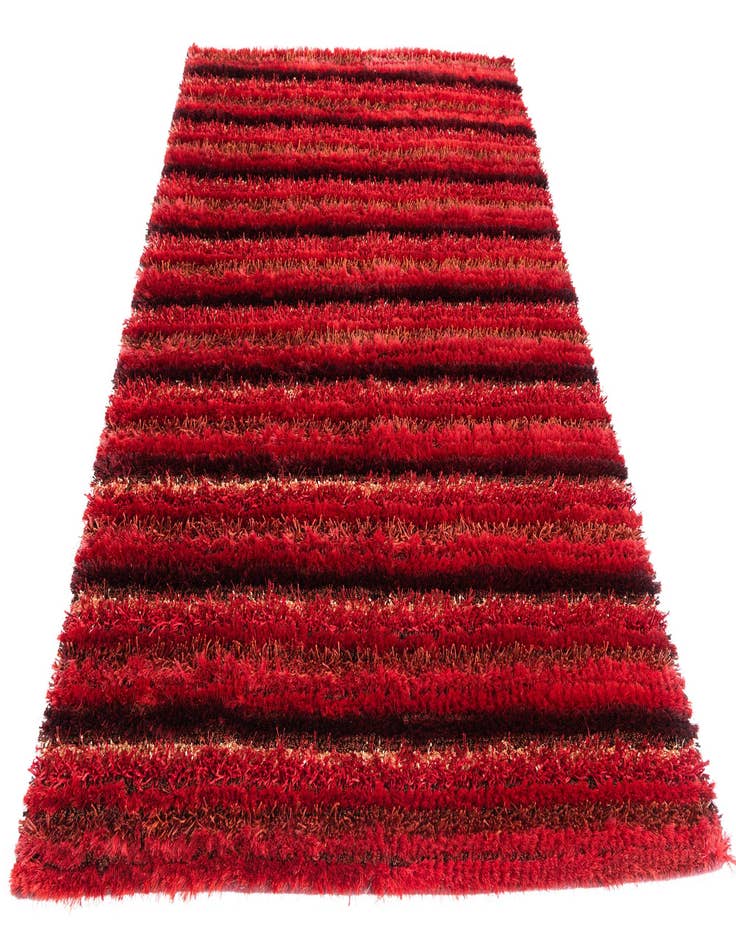 Detail image of 5' 8 x 8' Hand Knotted Multi-Tone Shag Rug