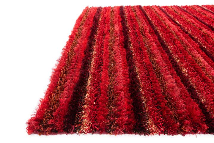 5' 8 x 8' Hand Knotted Multi-Tone Shag Rug