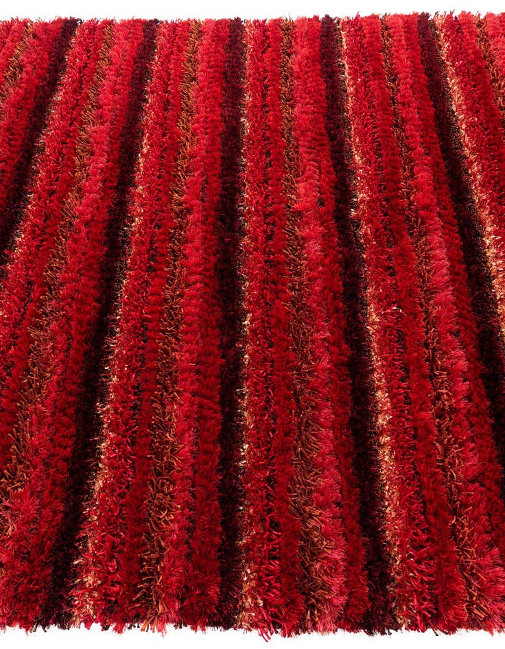 Detail image of 5' 8 x 8' Hand Knotted Multi-Tone Shag Rug