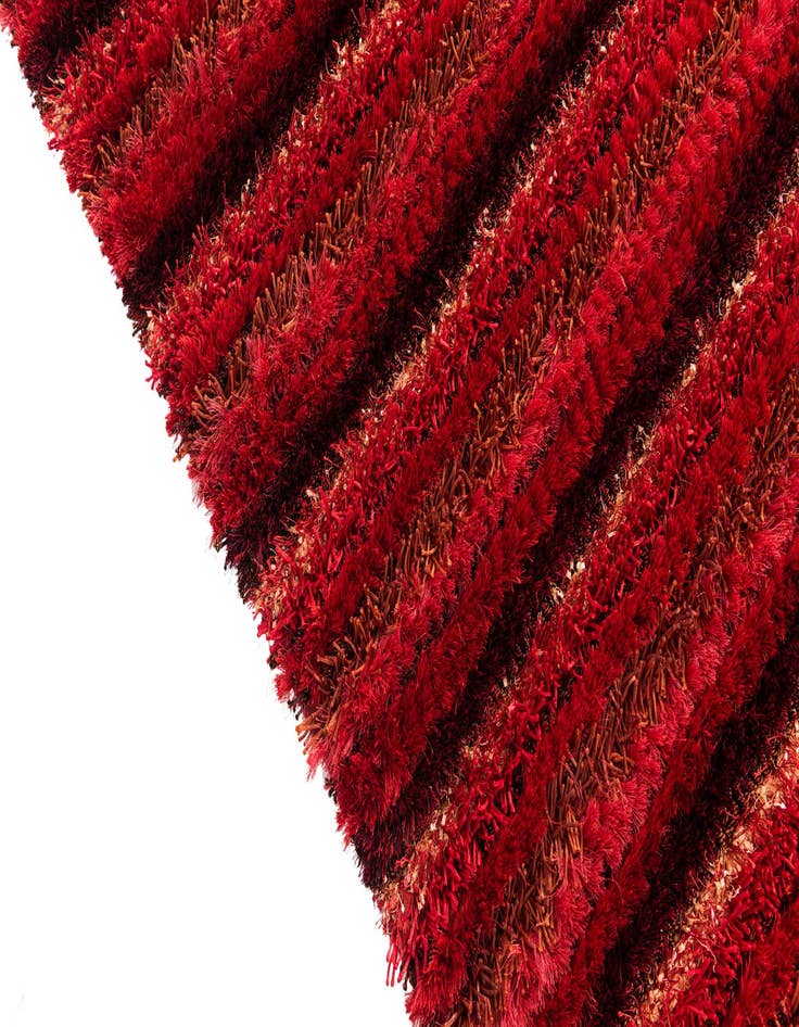 Detail image of 5' 8 x 8' Hand Knotted Multi-Tone Shag Rug