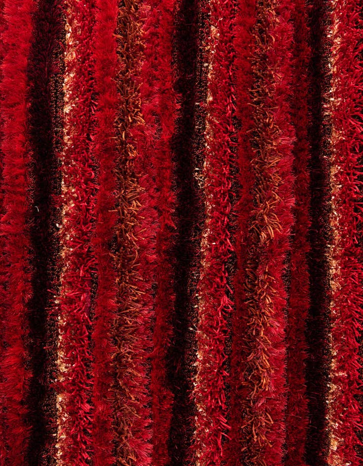 Detail image of 5' 8 x 8' Hand Knotted Multi-Tone Shag Rug