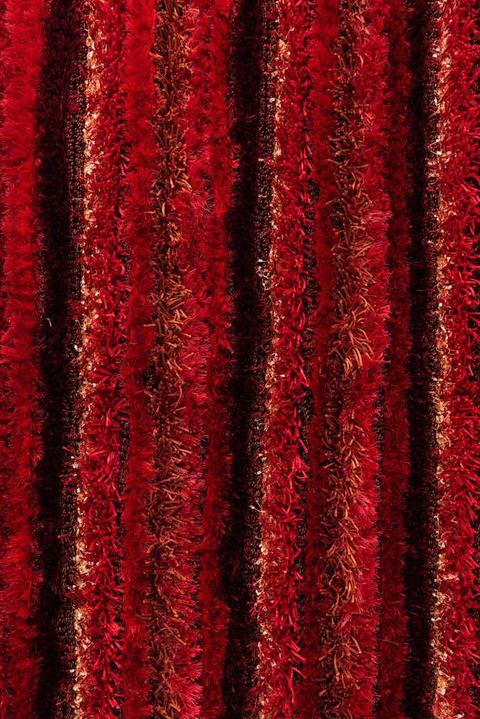 5' 8 x 8' Hand Knotted Multi-Tone Shag Rug