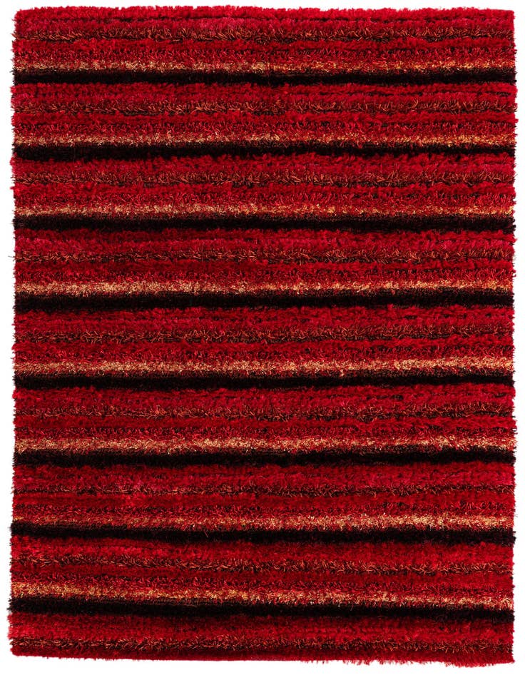 Detail image of 5' 6 x 7' 10  Hand Knotted Multi-Tone Shag Rug