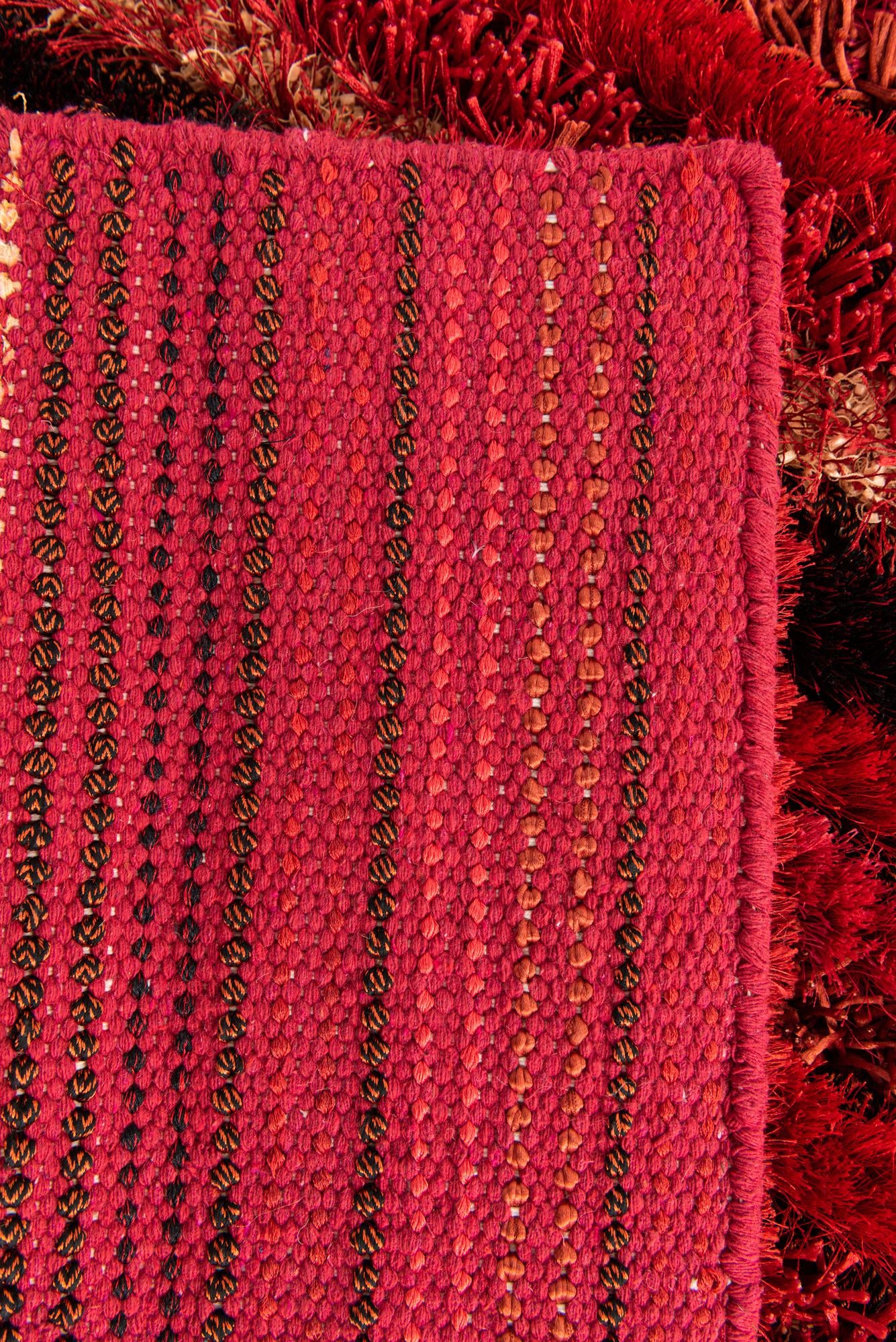 5' 6 x 7' 10 Hand Knotted Multi-Tone Shag Rug