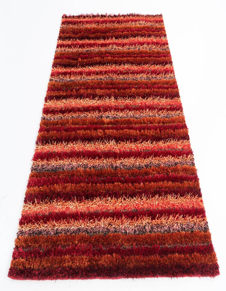Detail image of 5' 6 x 7' 6  Hand Knotted Multi-Tone Shag Rug