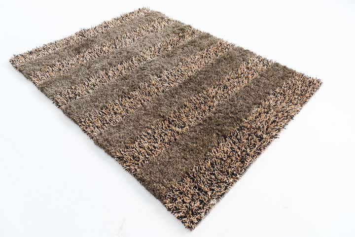 5' 1 x 6' 7 Hand Knotted Multi-Tone Shag Rug