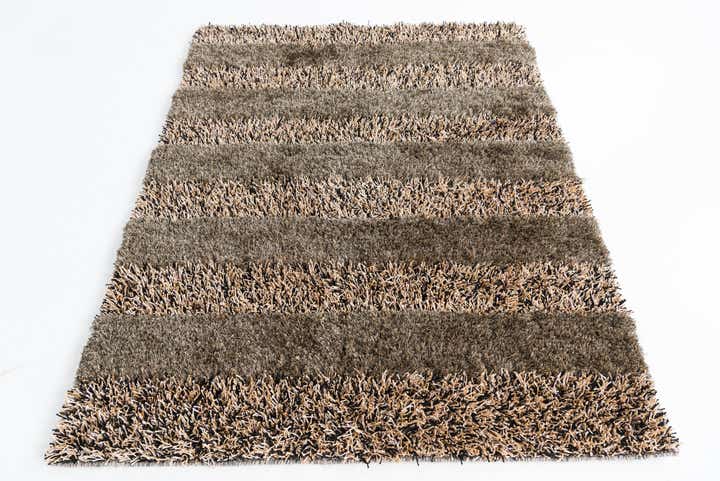 5' 1 x 6' 7 Hand Knotted Multi-Tone Shag Rug