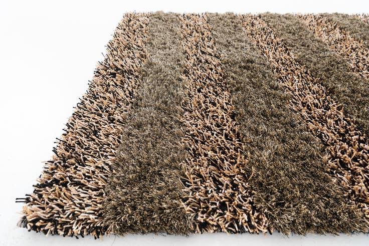 Detail image of 5' 1 x 6' 7 Hand Knotted Multi-Tone Shag Rug