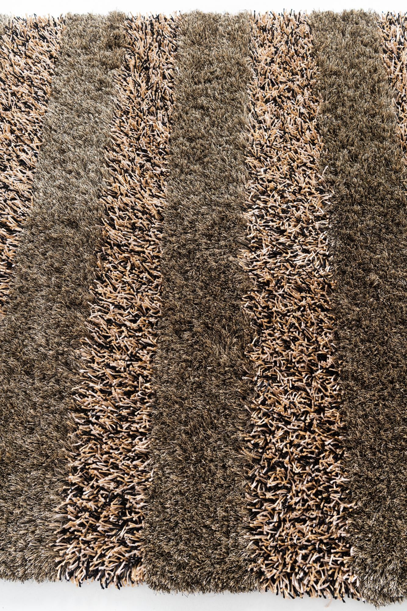 5' 1 x 6' 7 Hand Knotted Multi-Tone Shag Rug