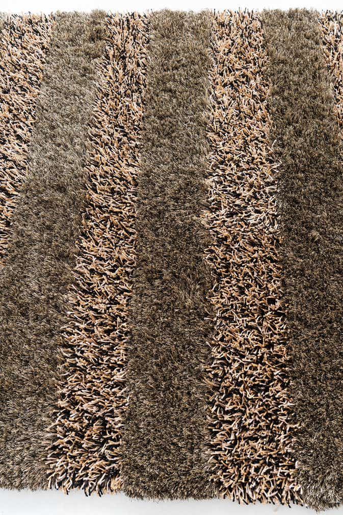 5' 1 x 6' 7 Hand Knotted Multi-Tone Shag Rug