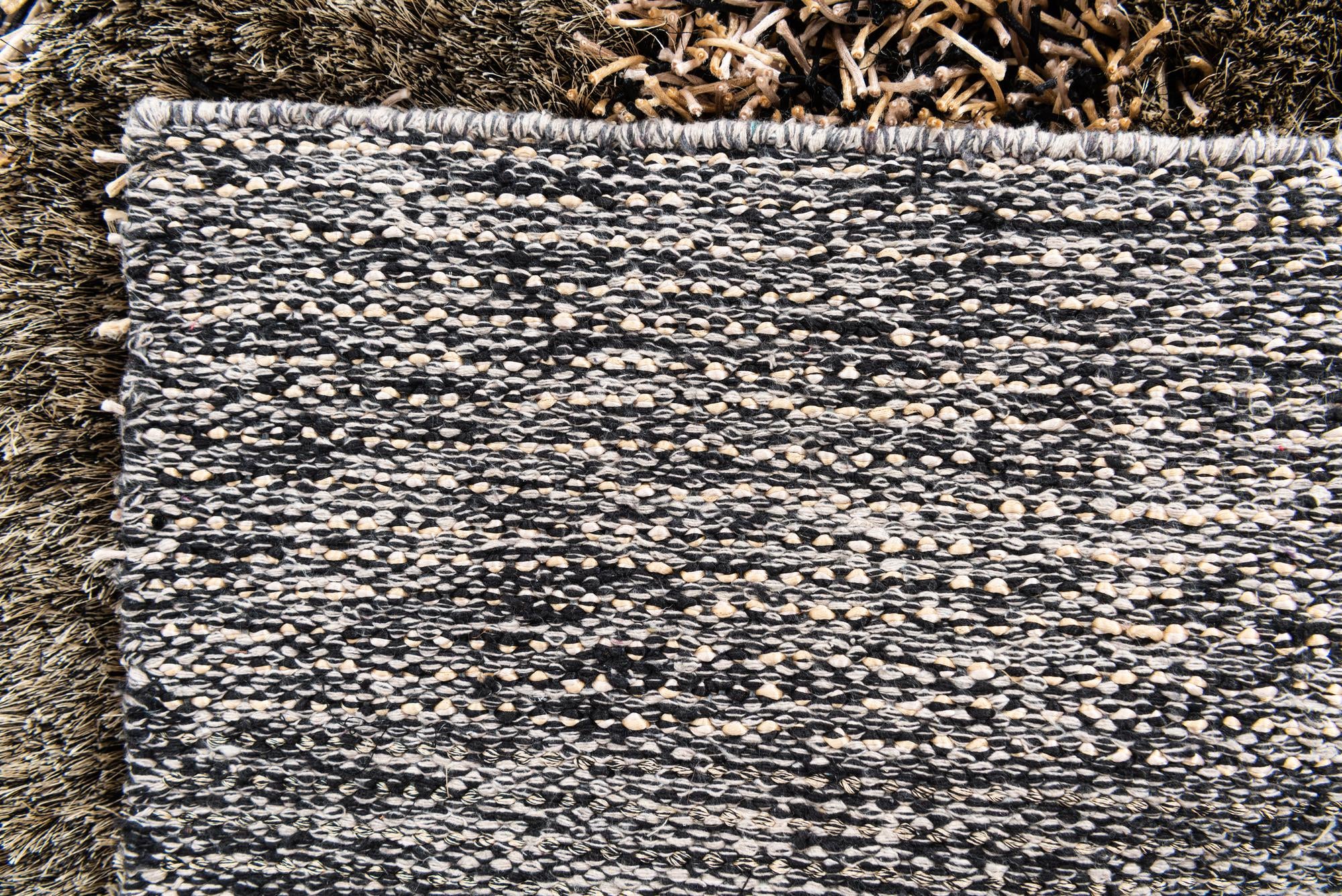 5' 1 x 6' 7 Hand Knotted Multi-Tone Shag Rug