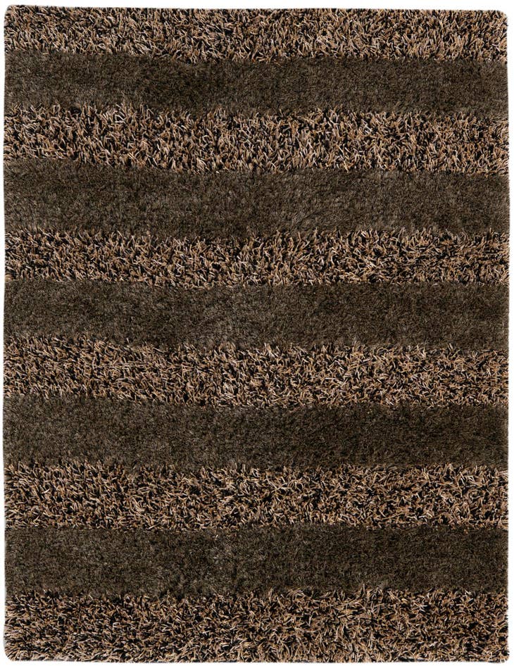 Detail image of 5' 1 x 6' 7 Hand Knotted Multi-Tone Shag Rug