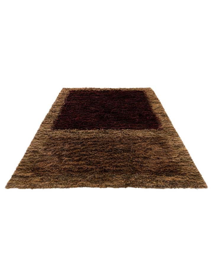 6' 8 x 8' 9 Hand Knotted Multi-Tone Shag Wool Rug
