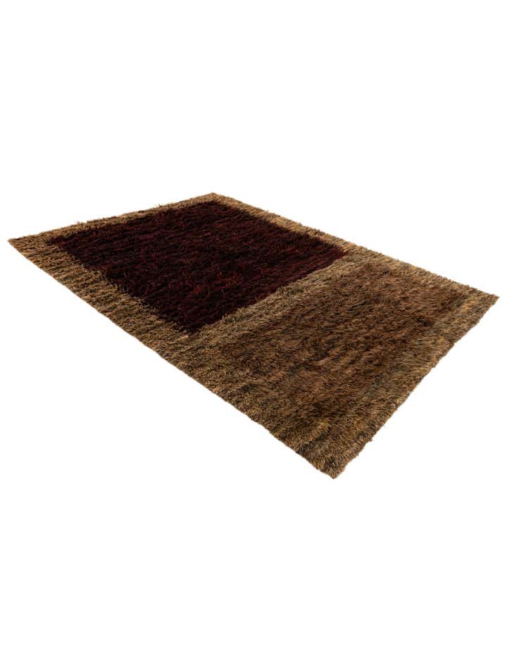 6' 8 x 8' 9 Hand Knotted Multi-Tone Shag Wool Rug