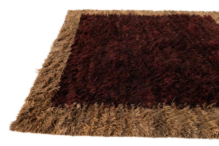 Detail image of 6' 8 x 8' 9 Hand Knotted Multi-Tone Shag Wool Rug