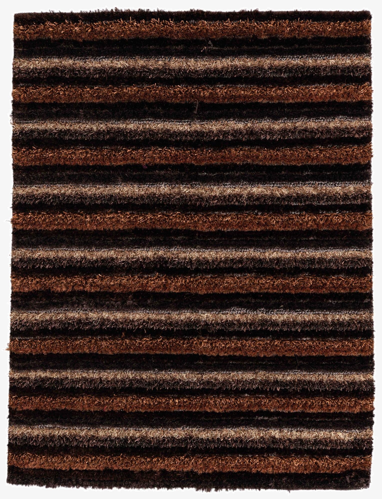 5' x 6' 8  Hand Knotted Multi-Tone Shag Rug