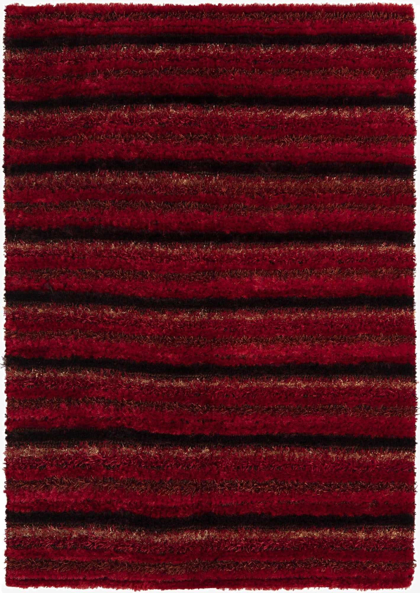 5' 6 x 7' 10  Hand Knotted Multi-Tone Shag Rug