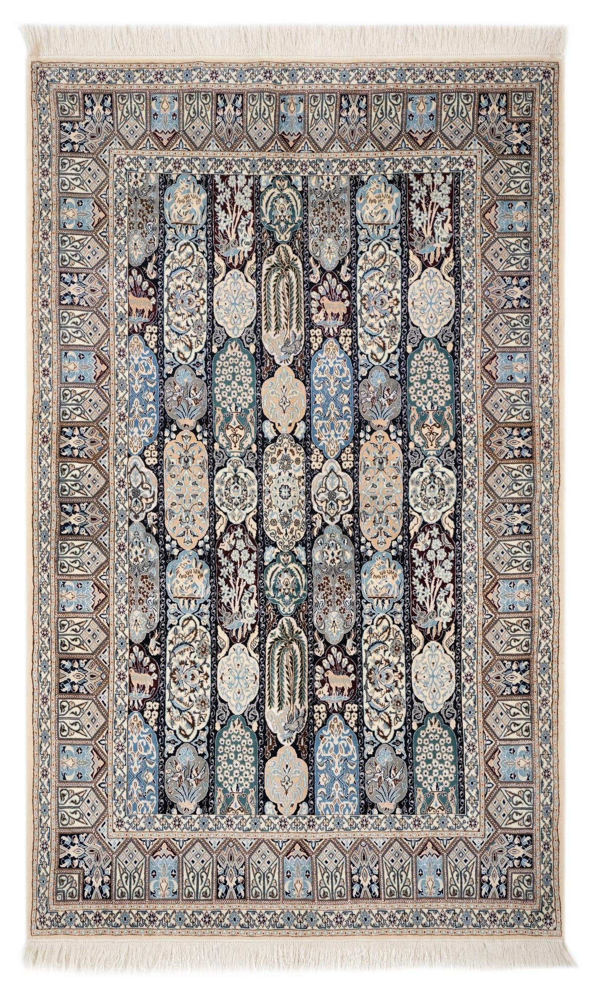 4' 5 x 7' 5 Hand Knotted Nain Persian Rug