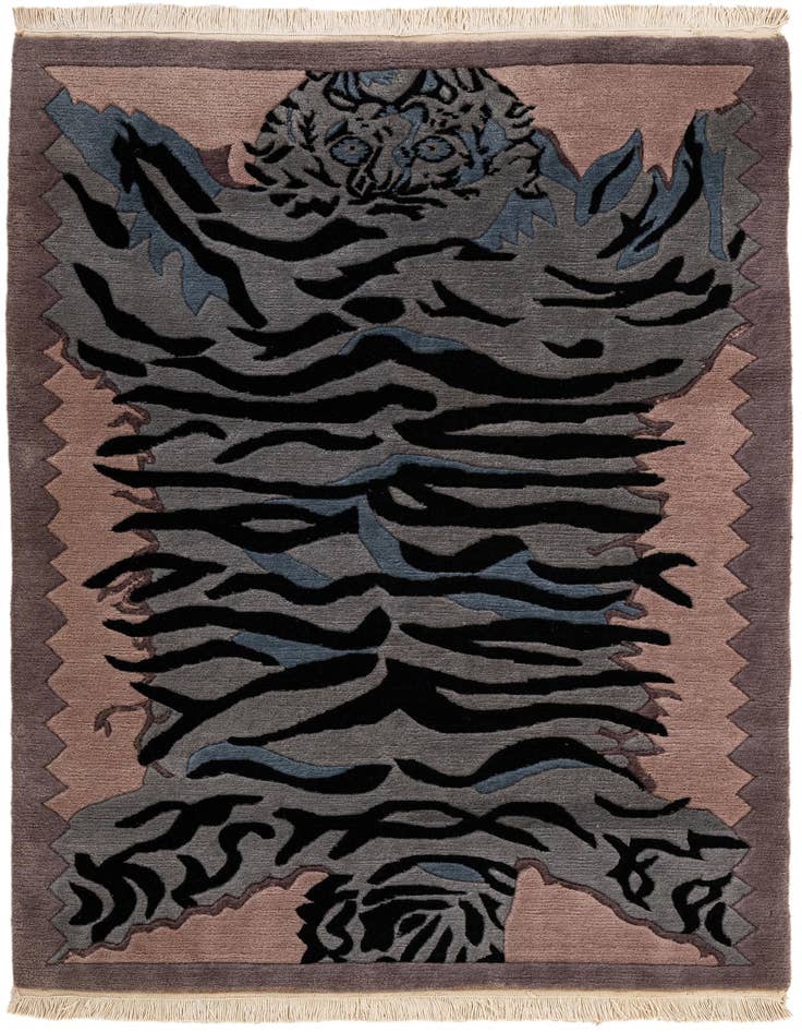 Detail image of 4' x 5' 10 Hand Knotted Nepal Wool Rug