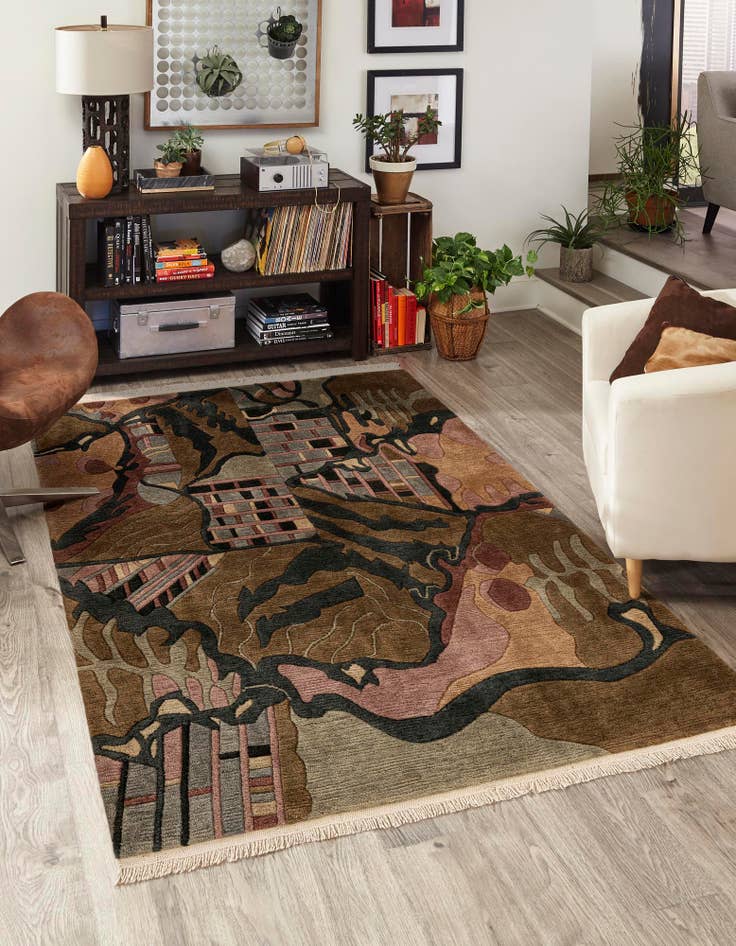 Detail image of 3' 11 x 5' 11  Hand Knotted Nepal Wool Rug