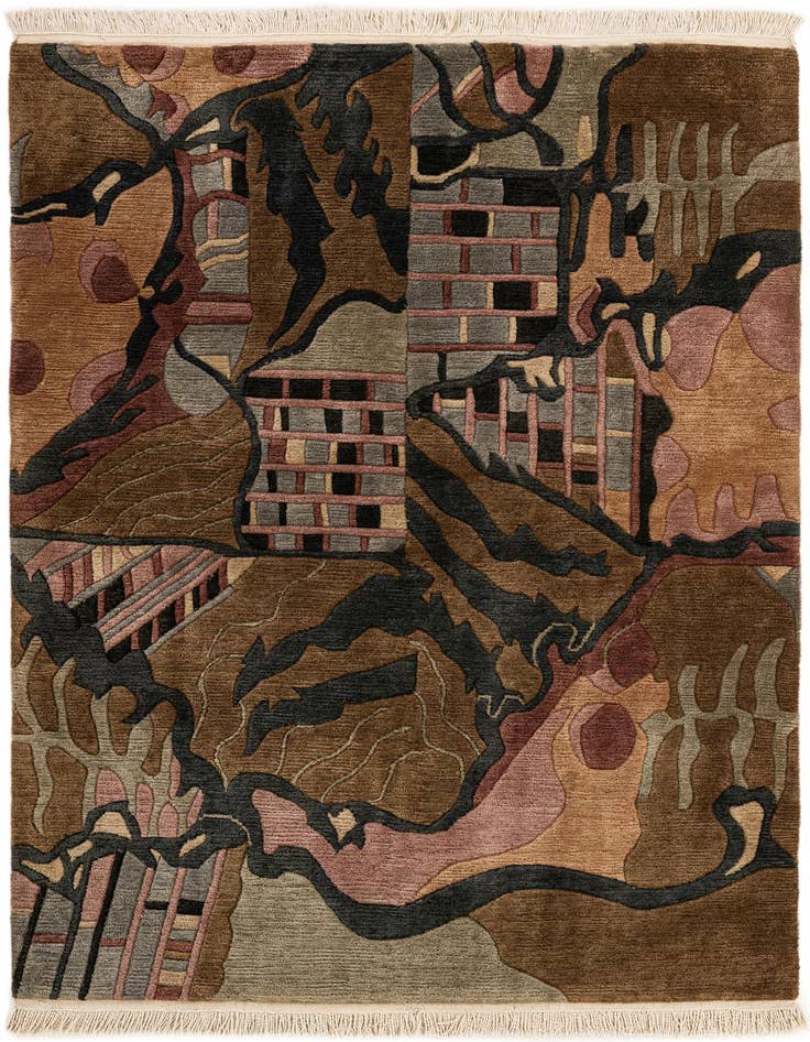 Detail image of 3' 11 x 5' 11 Hand Knotted Nepal Wool Rug