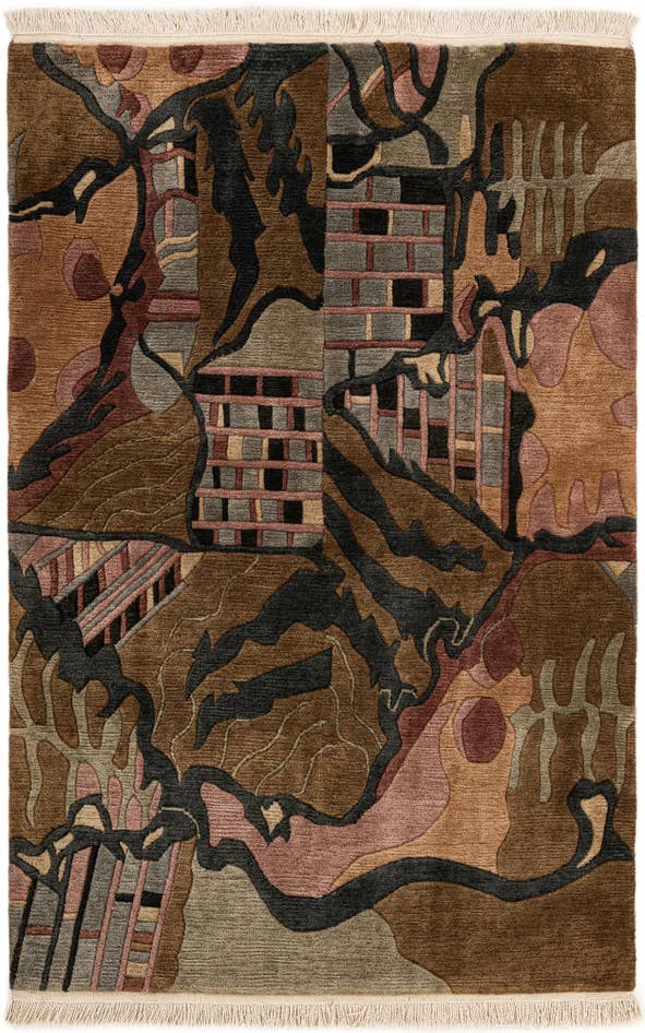 Detail image of 3' 11 x 5' 11 Hand Knotted Nepal Wool Rug