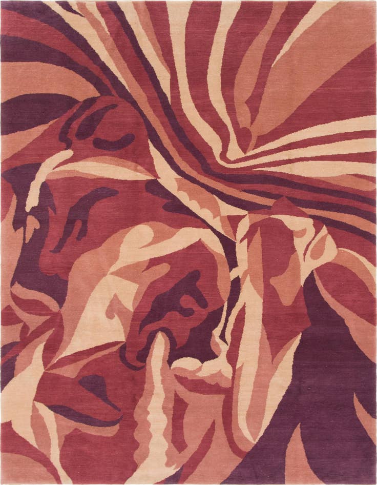 Detail image of 6' 3 x 9' Hand Knotted Nepal Wool Rug