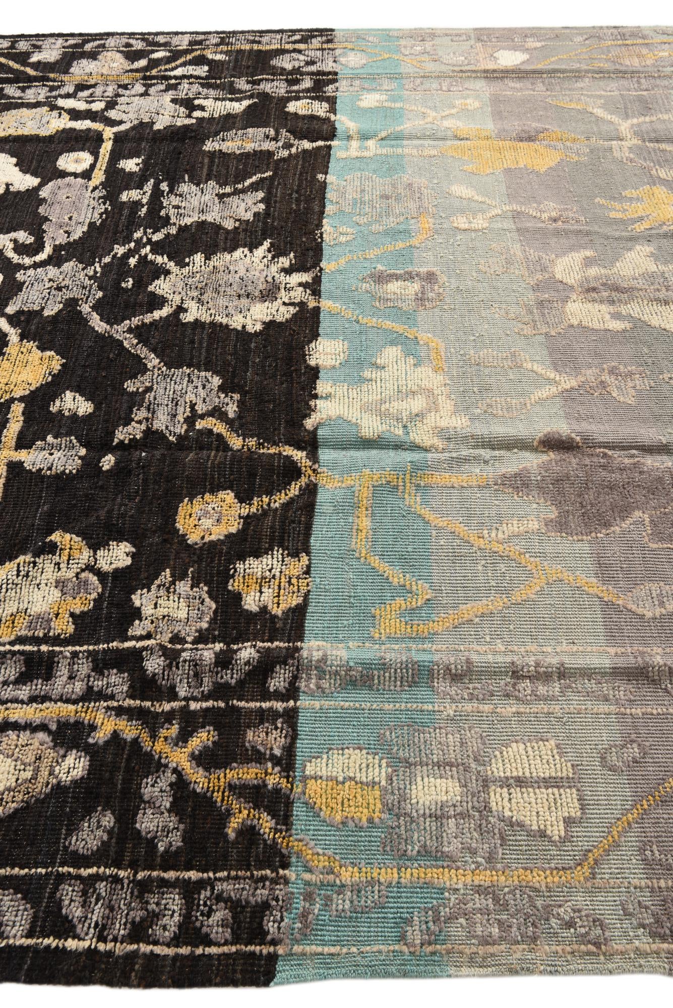 9' 1 x 12' 6 Hand Knotted Oushak Wool Rug