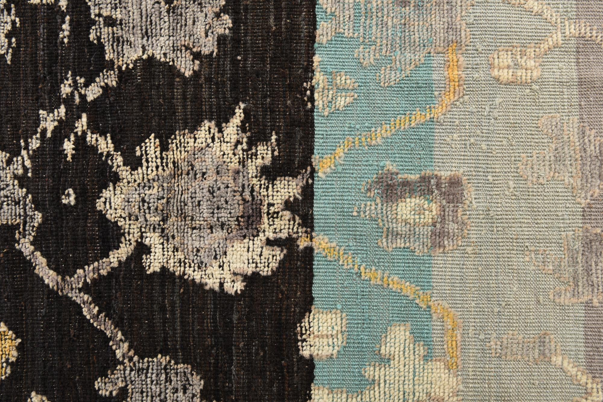 9' 1 x 12' 6 Hand Knotted Oushak Wool Rug