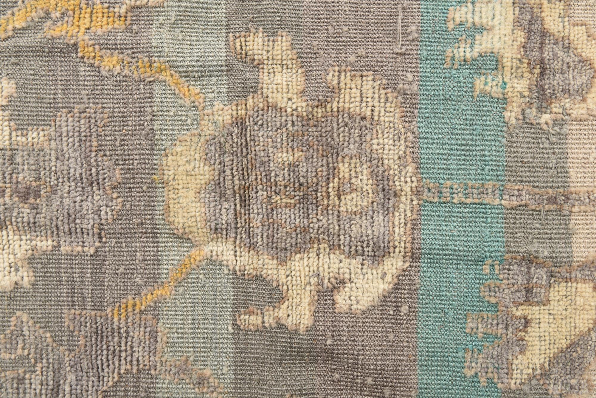 9' 1 x 12' 6 Hand Knotted Oushak Wool Rug