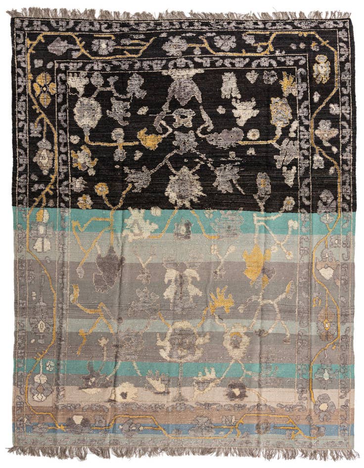Detail image of 9' 1 x 12' 6 Hand Knotted Oushak Wool Rug
