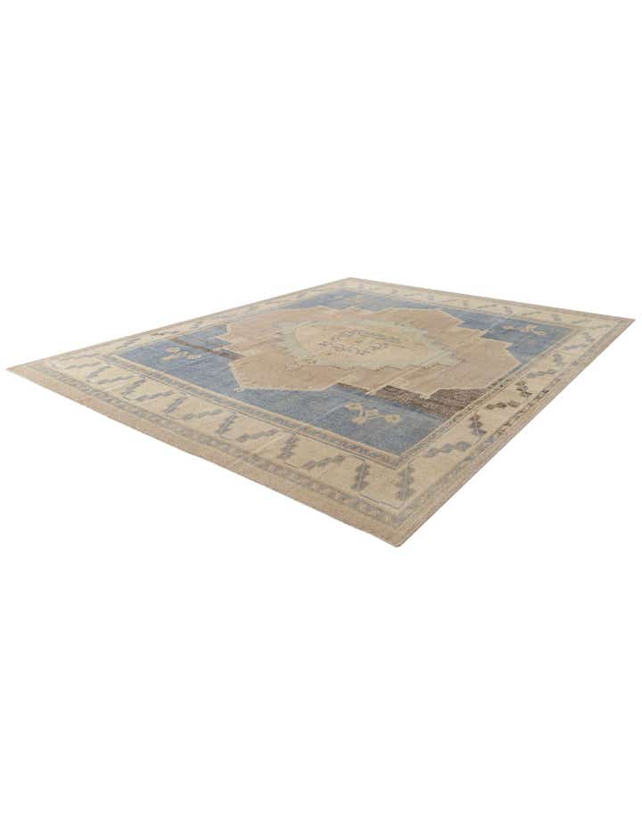 9' 1 x 12' Hand Knotted Oushak Wool Rug