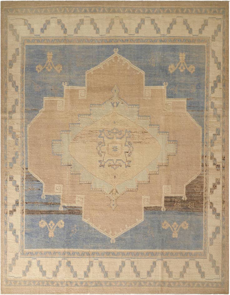 Detail image of 9' 1 x 12' Hand Knotted Oushak Wool Rug