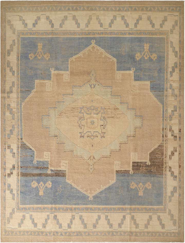 9' 1 x 12' Hand Knotted Oushak Wool Rug
